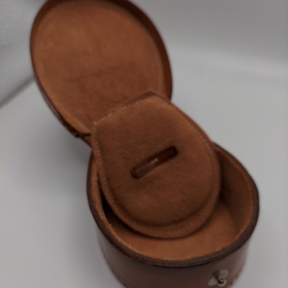 Vintage Leather Jewelry Box/ England for Cuffs,Tie Clips, Rings etc. G C. - Picture 10 of 11